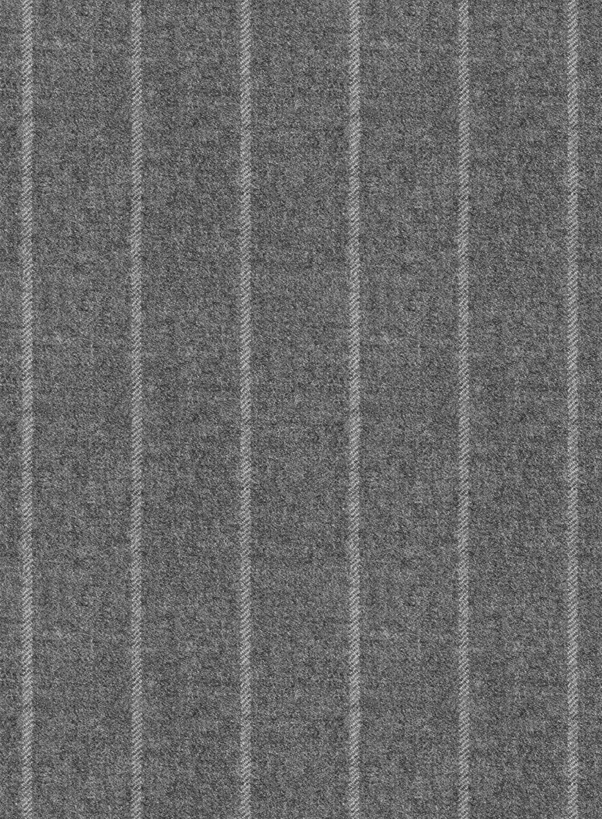 Italian Uben Gray Chalkstripe Flannel Suit