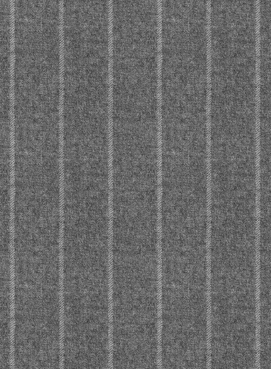 Italian Uben Gray Chalkstripe Flannel Suit