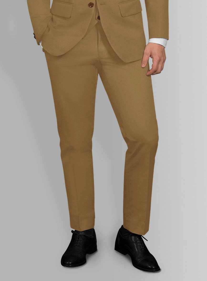 Italian Walnut Brown Cotton Stretch Suit