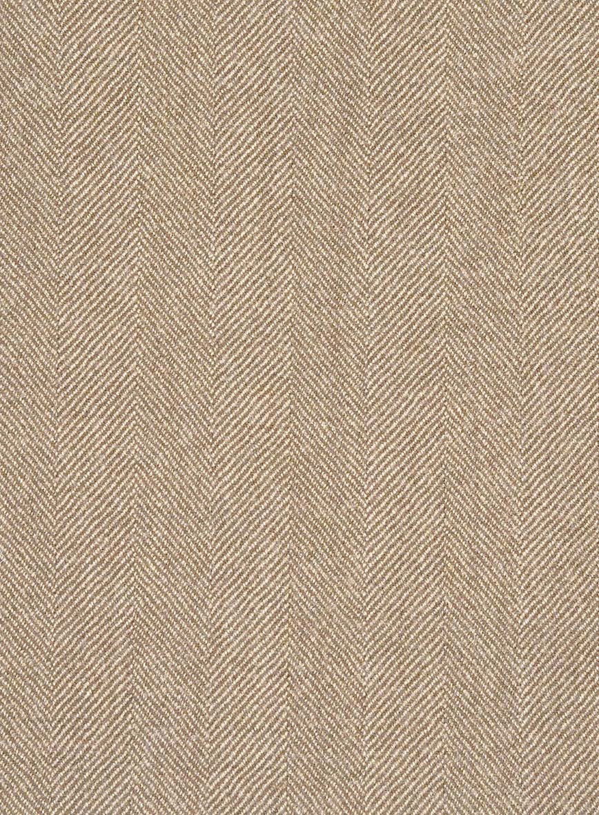 Italian Wide Herringbone Beige Tweed Suit