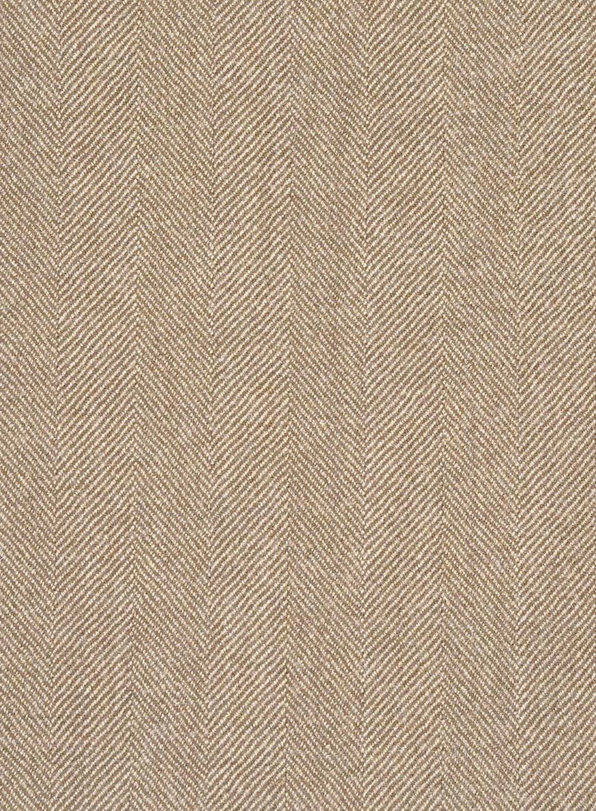 Italian Wide Herringbone Beige Tweed Suit