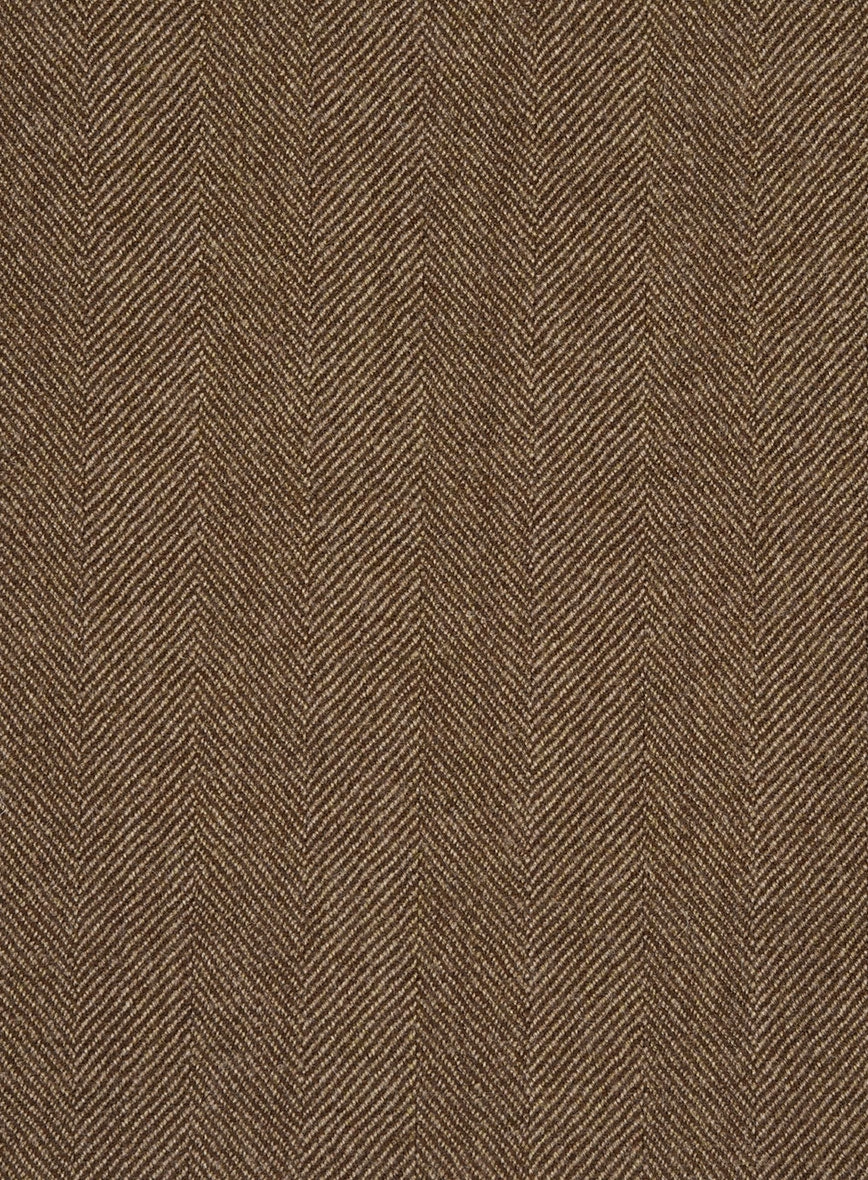 Italian Wide Herringbone Brown Tweed Suit