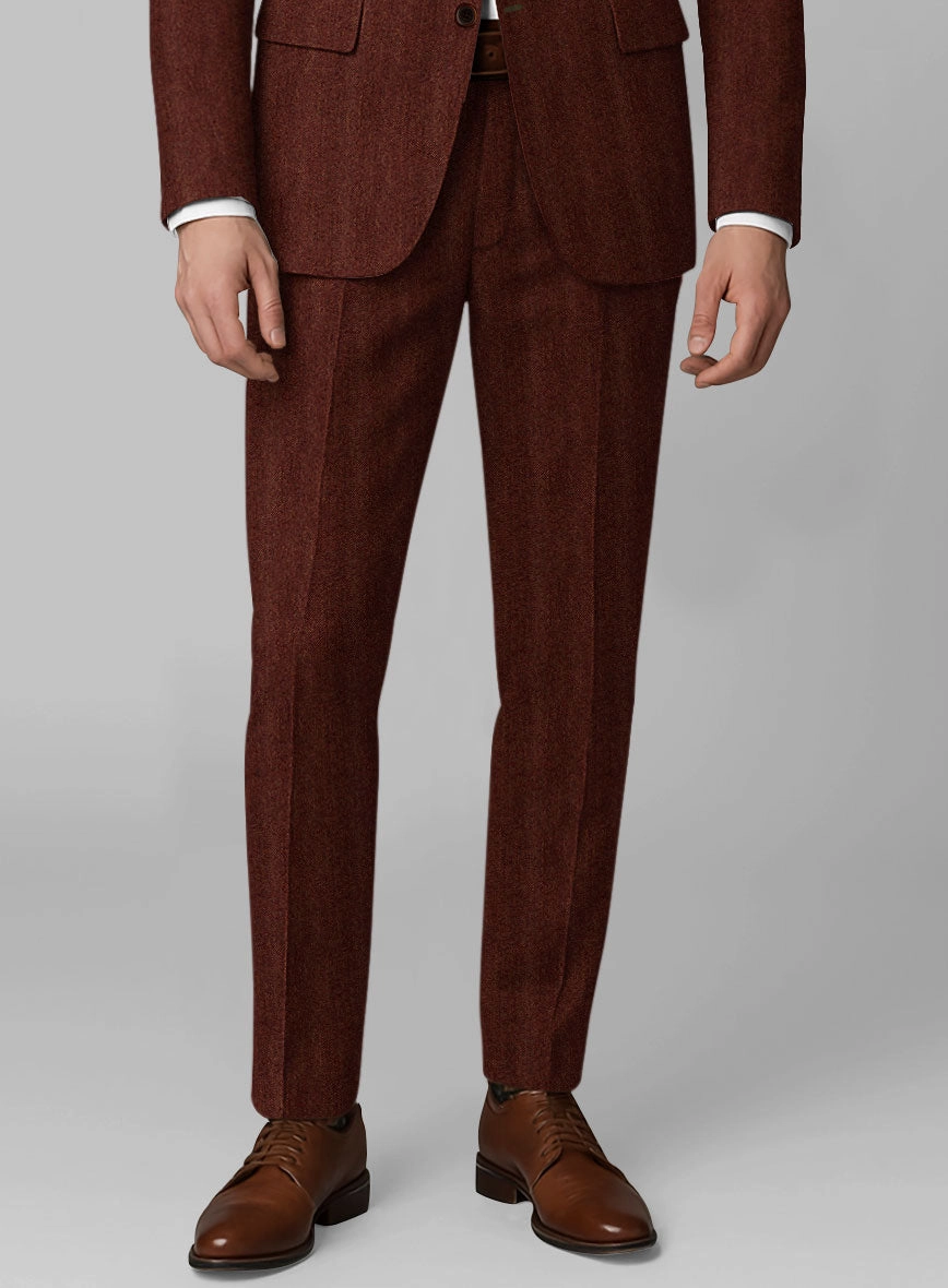 Italian Wide Herringbone Brunette Tweed Suit