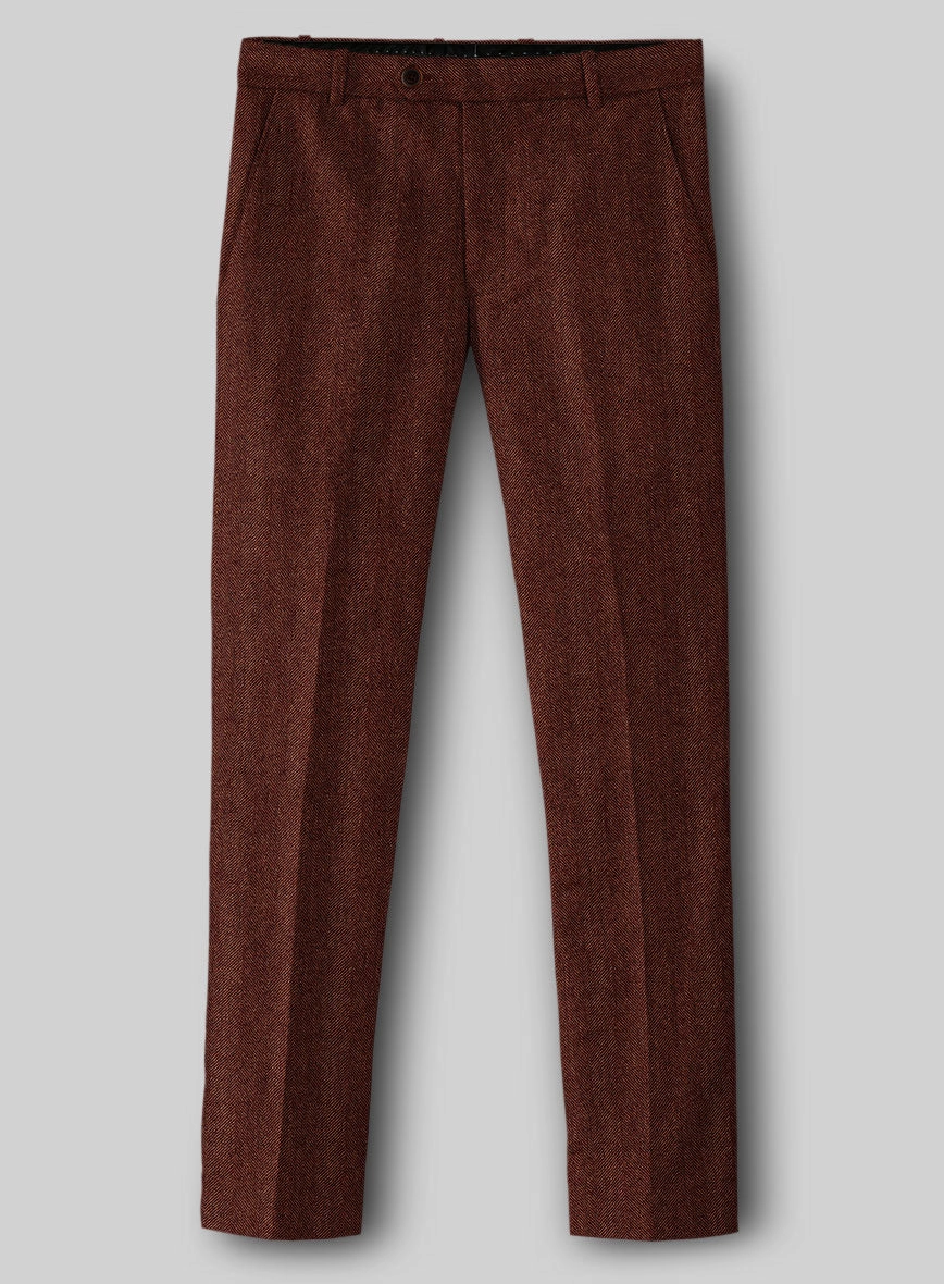 Italian Wide Herringbone Brunette Tweed Suit