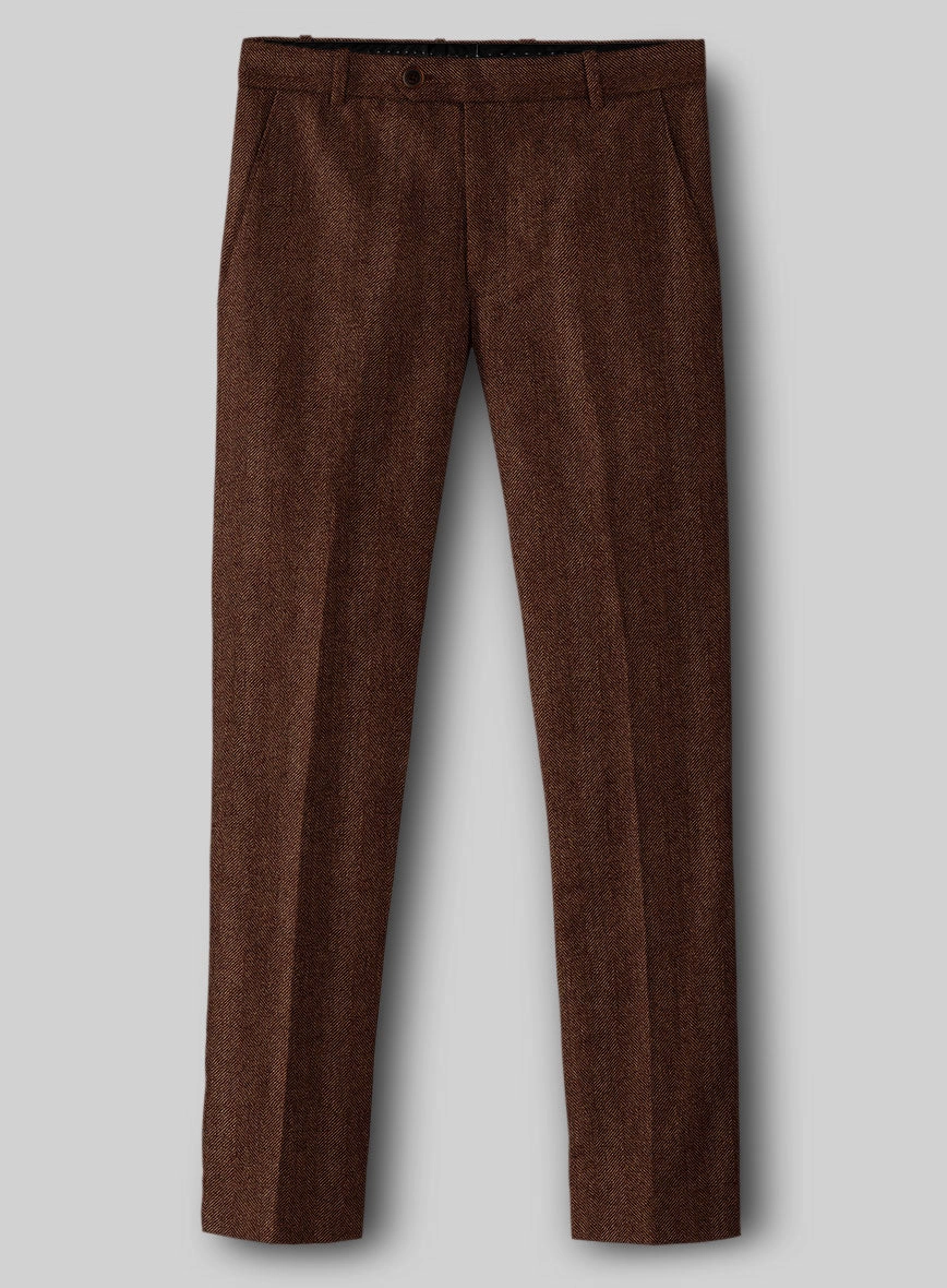 Italian Wide Herringbone Rust Tweed Suit