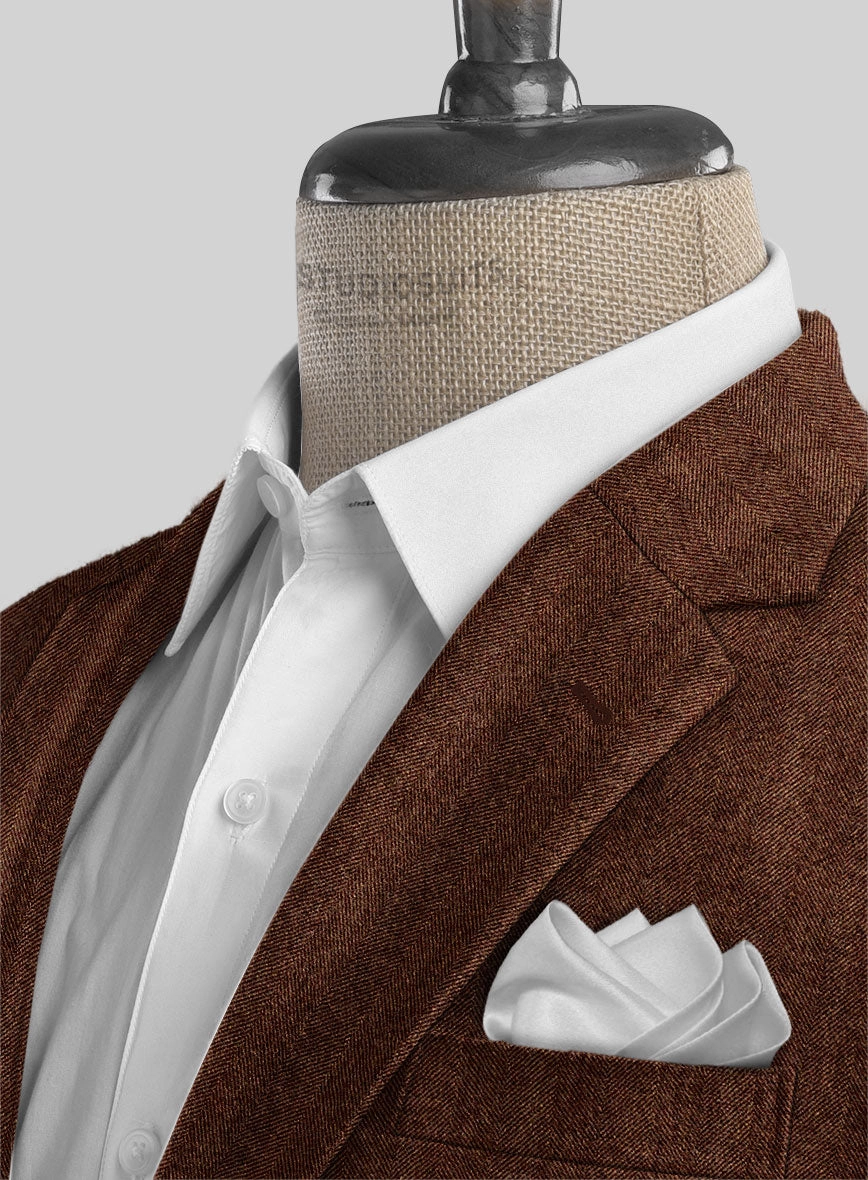 Italian Wide Herringbone Rust Tweed Suit