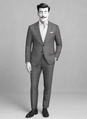 Italian Wool Greylon Suit