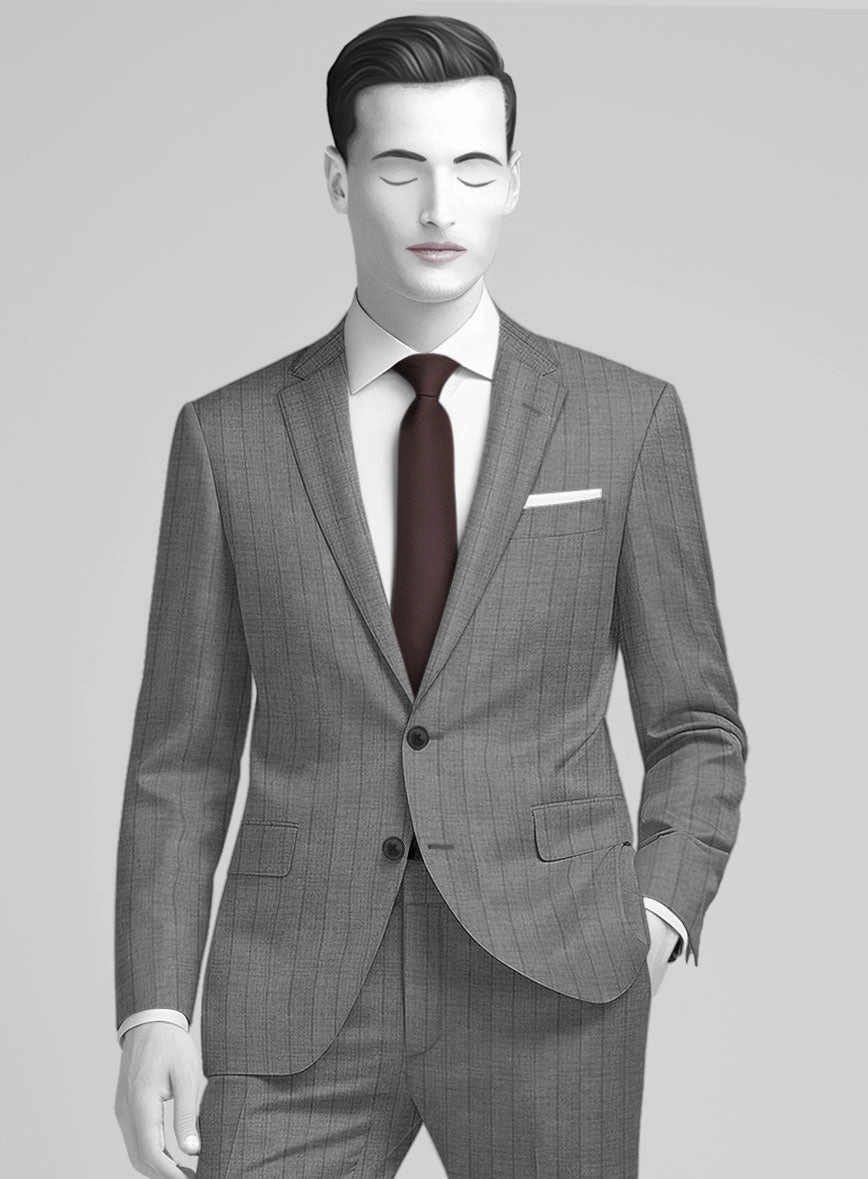 Italian Wool Slate Band Suit