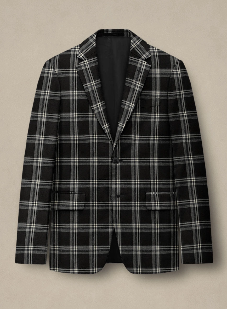 Italiano Murano Oseja Black Wool Linen Silk Suit
