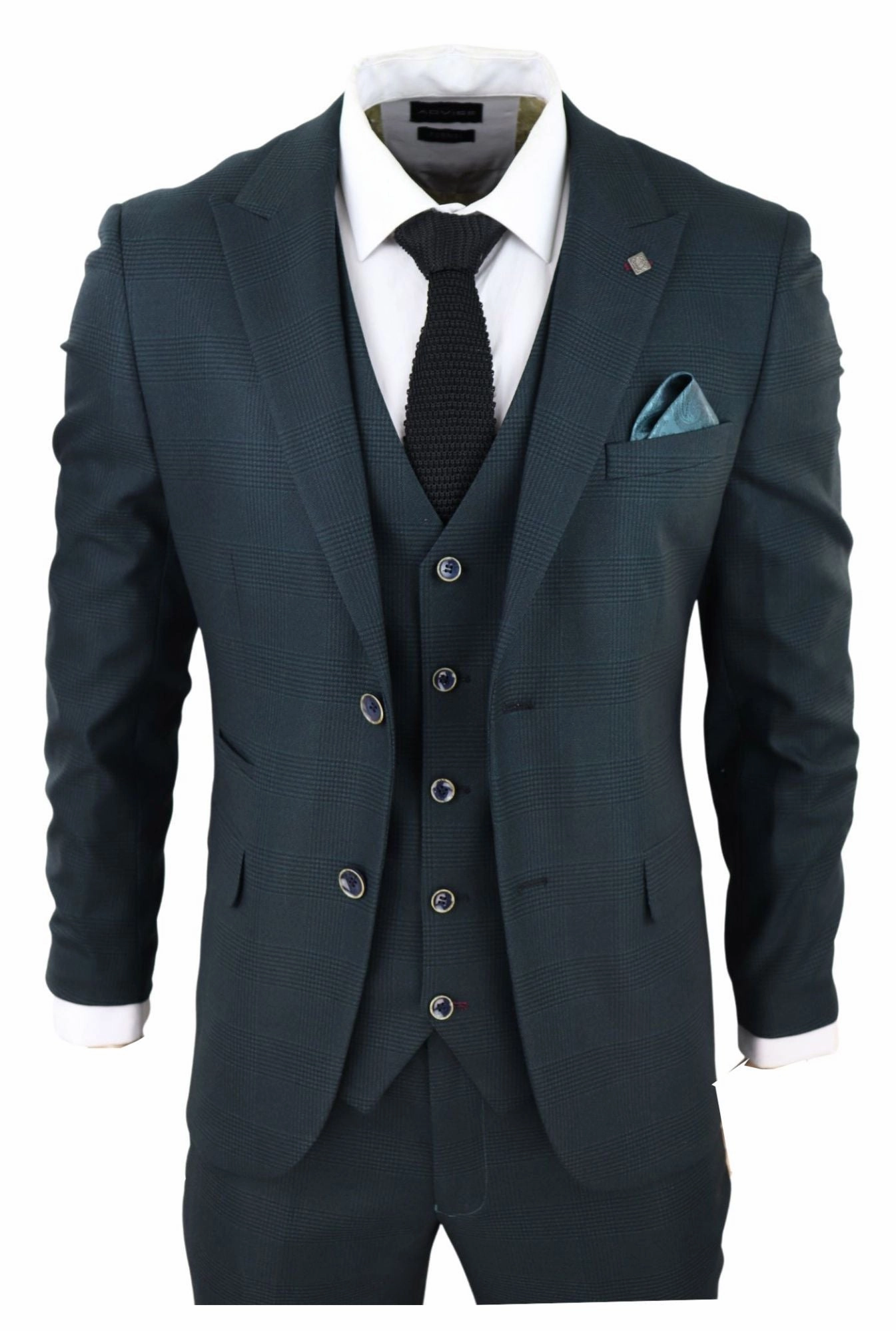 Jasper Olive Green 3 Piece Suit Check