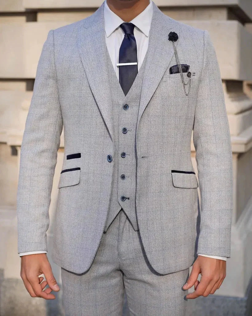 Light Blue 3-Piece Suit Cavani Caridi Sky Blue