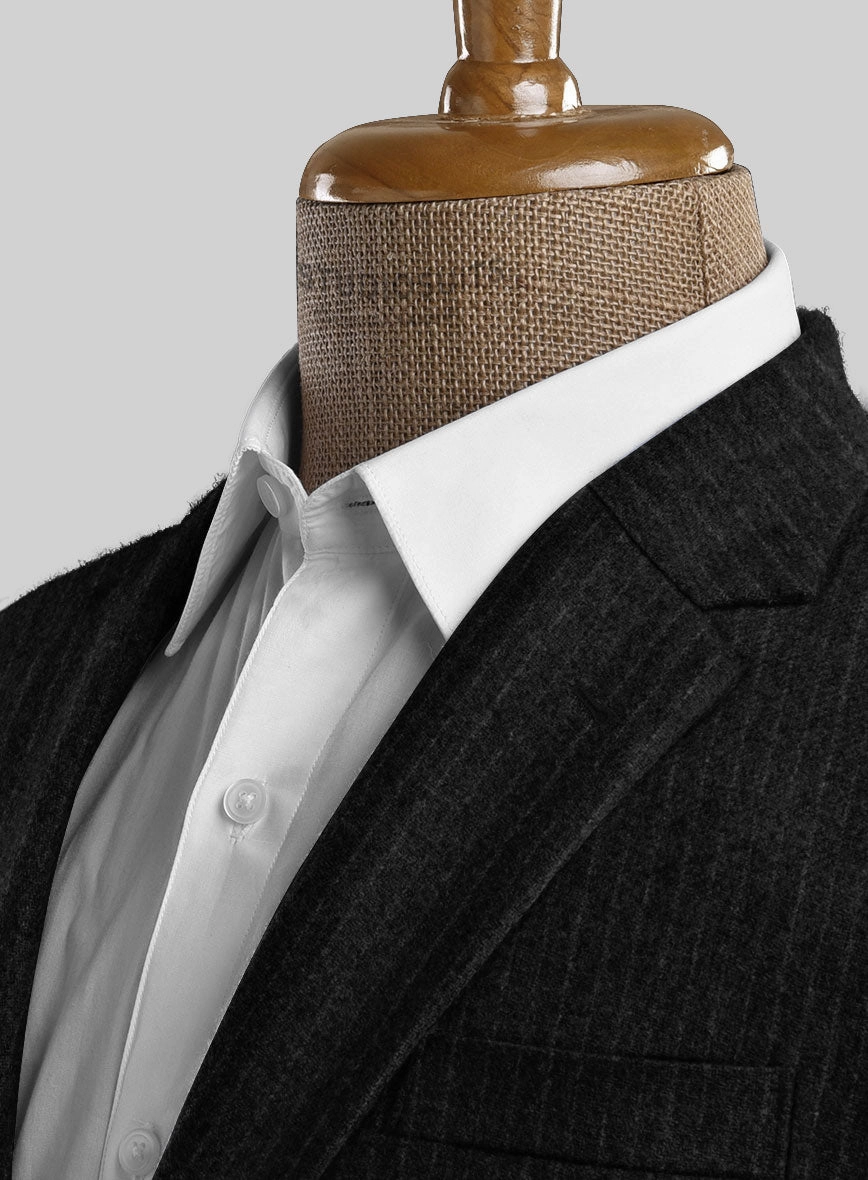 Light Weight Black Stripe Tweed Suit