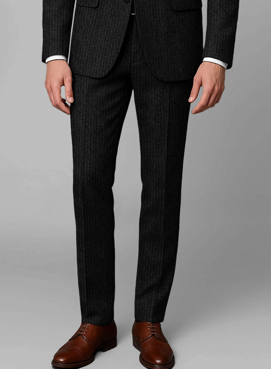 Light Weight Black Stripe Tweed Suit
