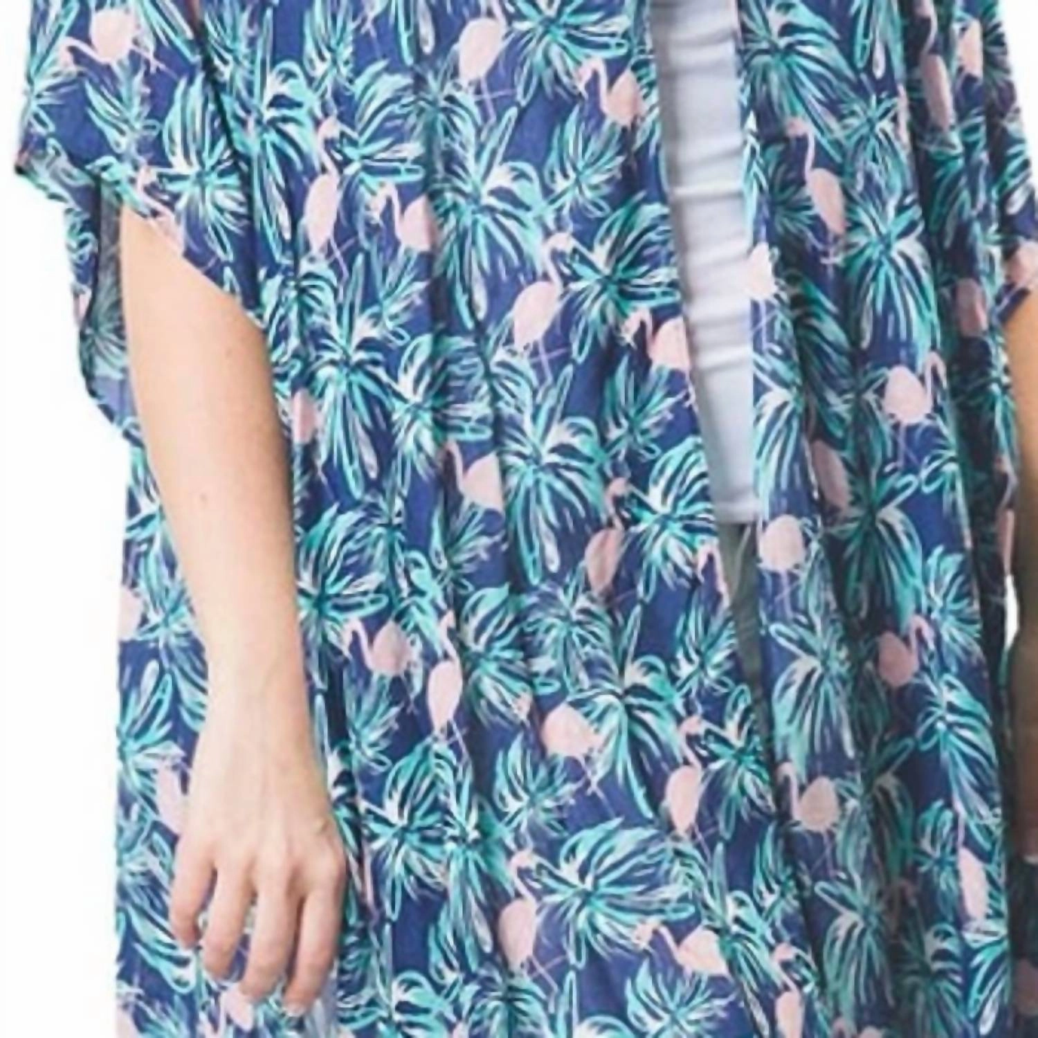 Lightweight Kimono Wrap Shawl In Blue