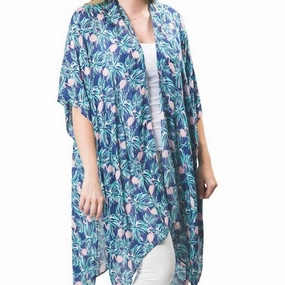 Lightweight Kimono Wrap Shawl In Blue