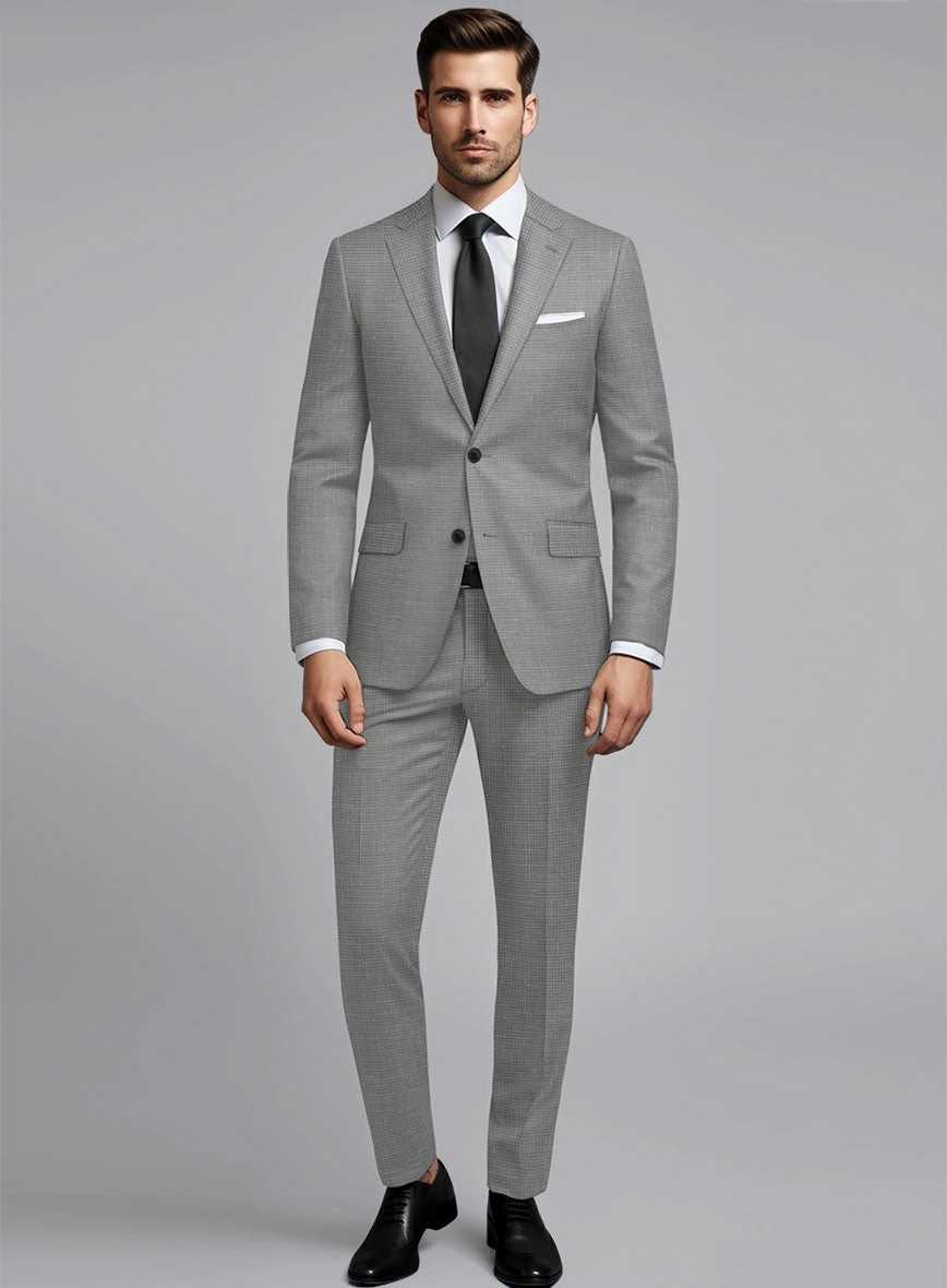 London Loom Gray Abelardo Wool Silk Linen Suit