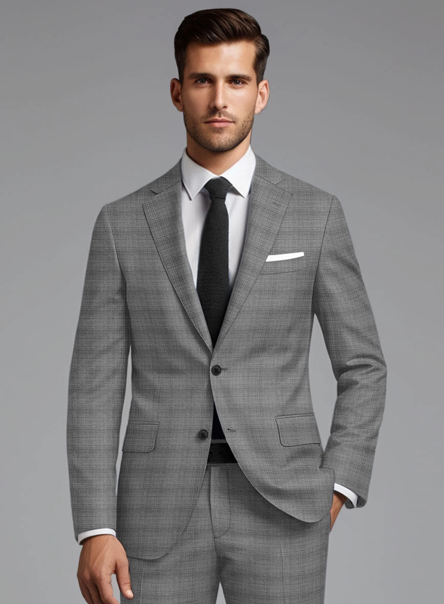 London Loom Gray Bruna Wool Silk Linen Suit