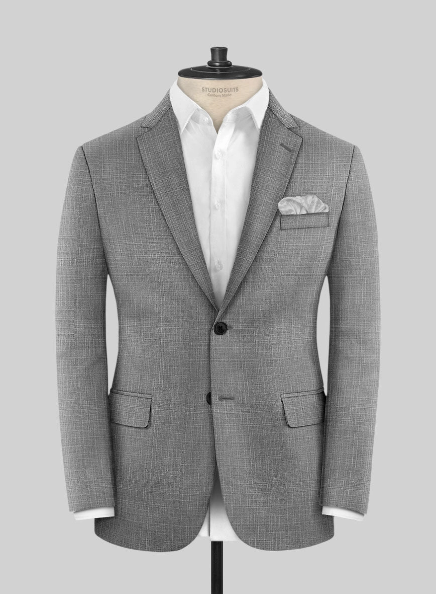 London Loom Gray Eufemia Wool Silk Linen Suit