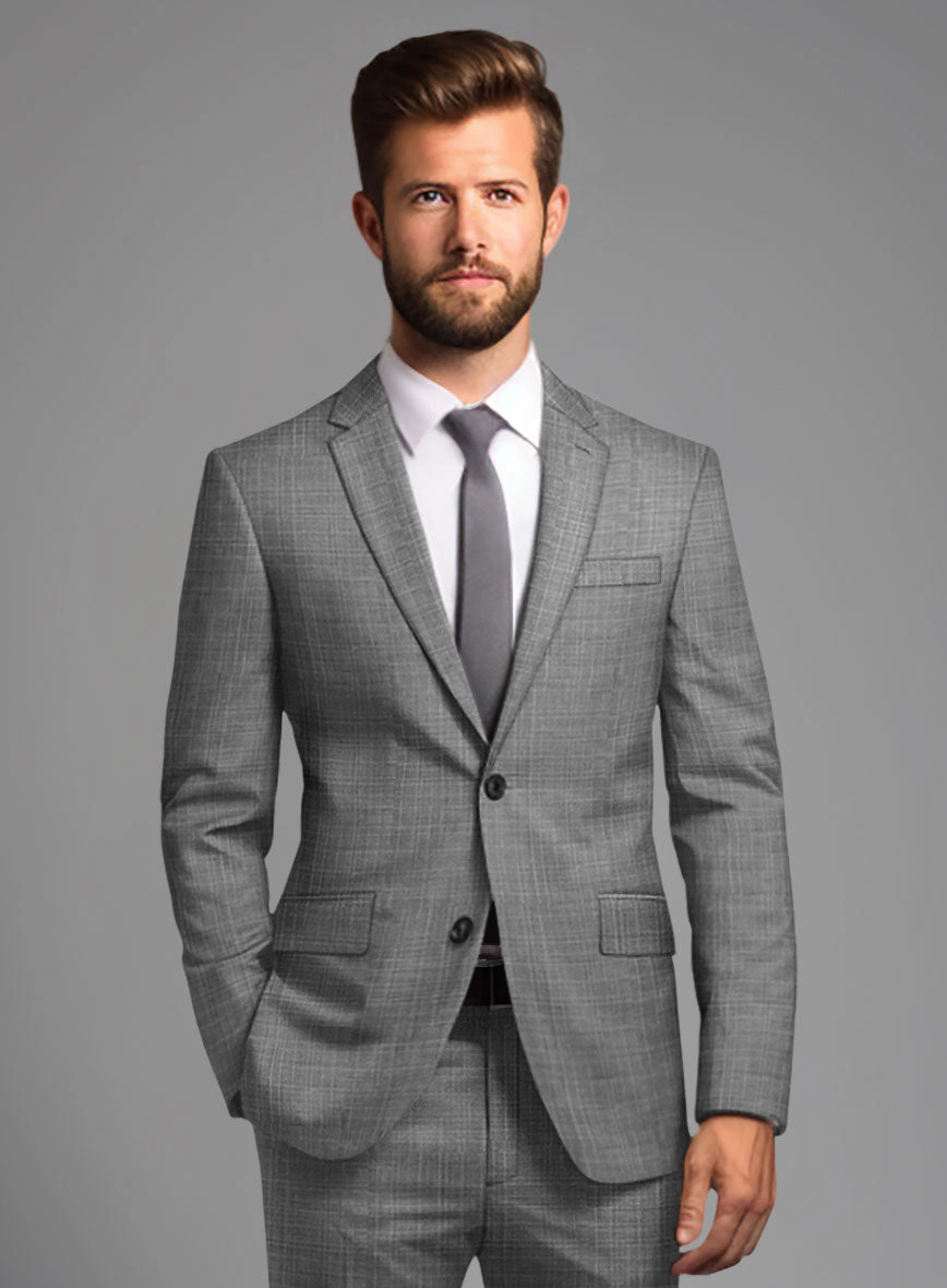 London Loom Gray Eufemia Wool Silk Linen Suit