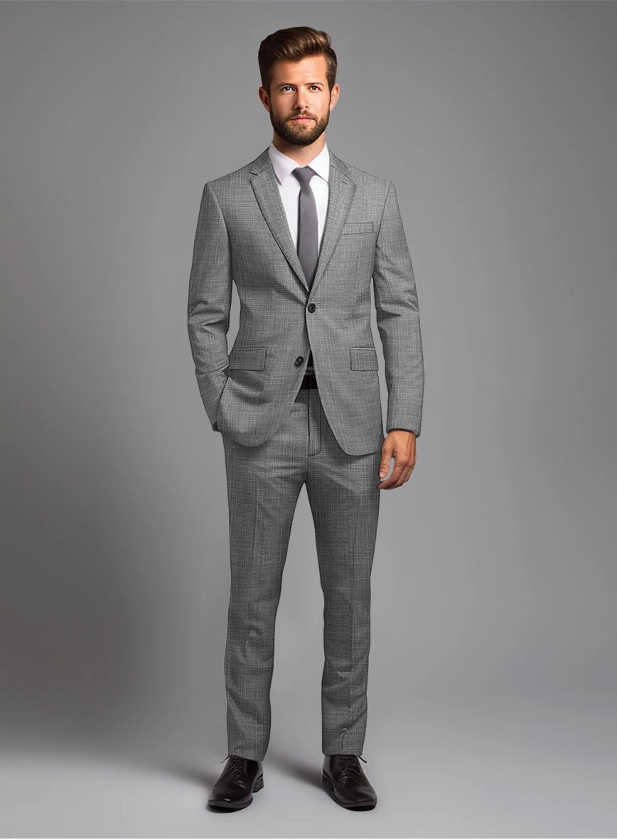 London Loom Gray Eufemia Wool Silk Linen Suit