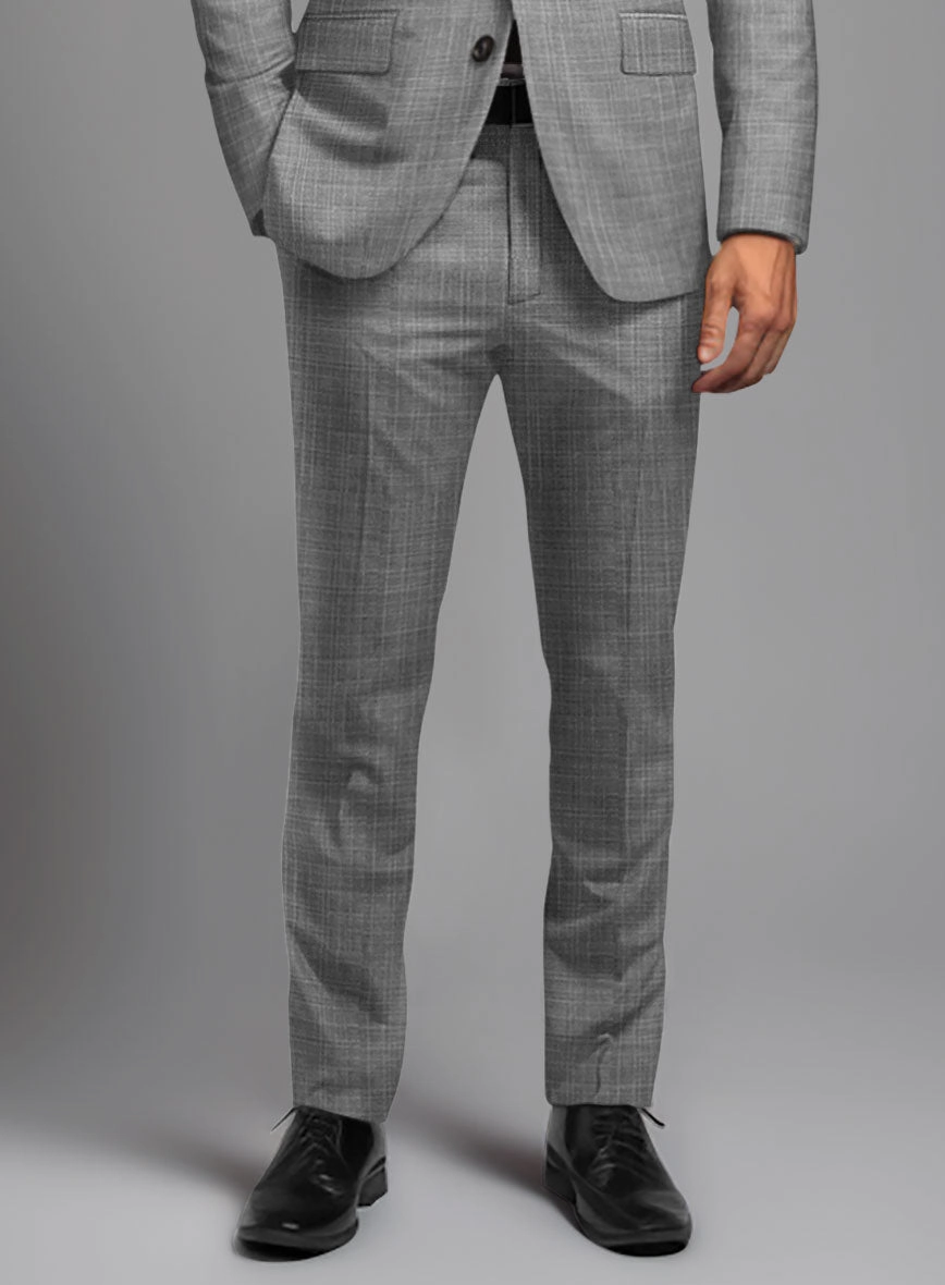 London Loom Gray Eufemia Wool Silk Linen Suit