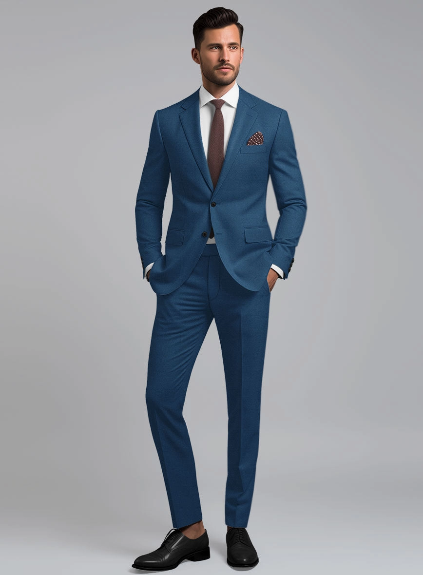 Marco Stretch Casa Blue Wool Suit