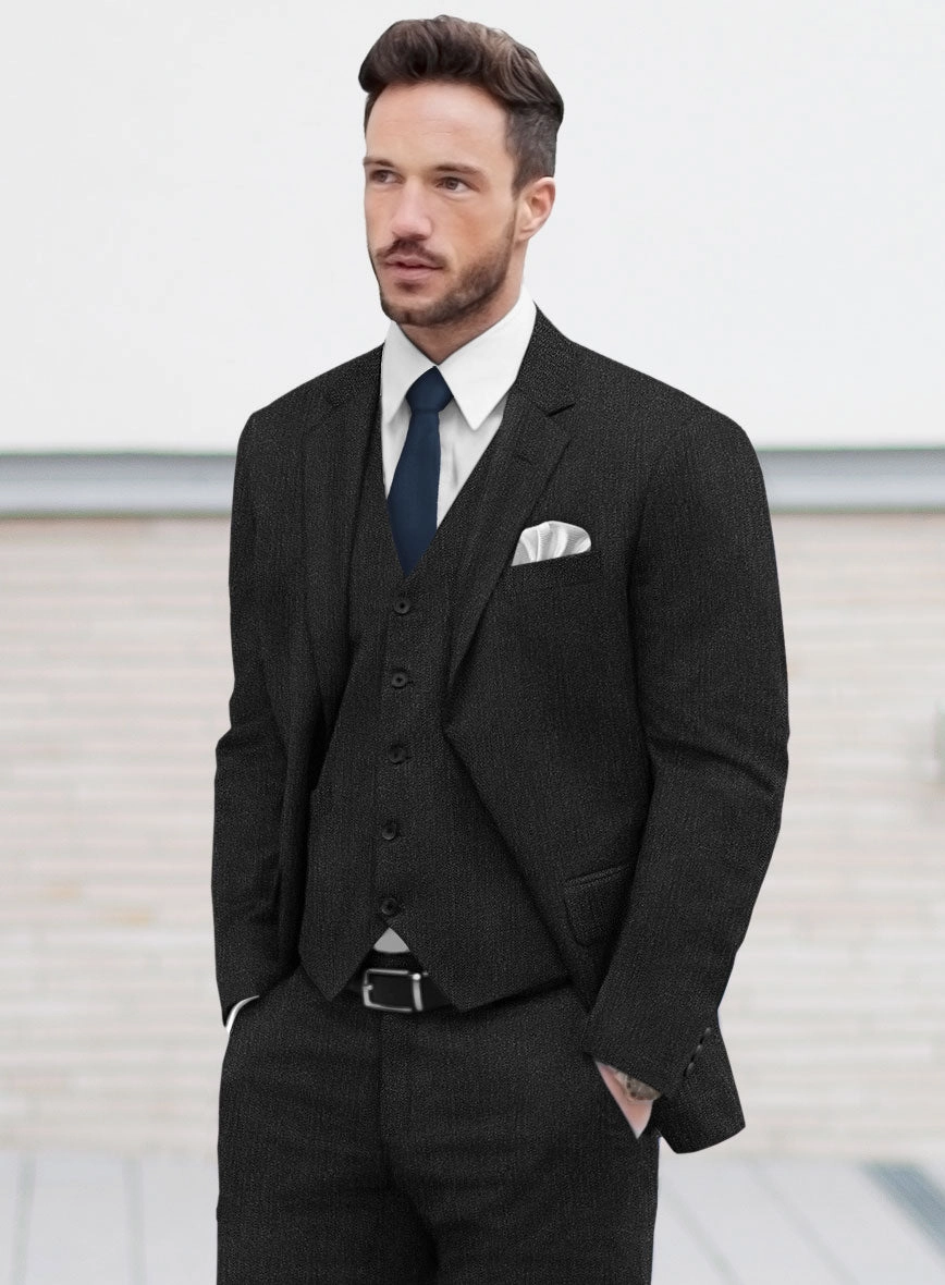 Marco Stretch Dark Charcoal Wool Suit