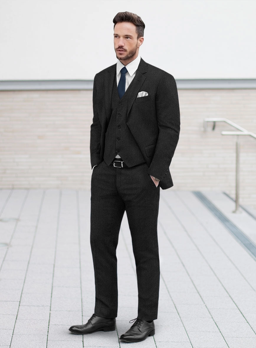 Marco Stretch Dark Charcoal Wool Suit