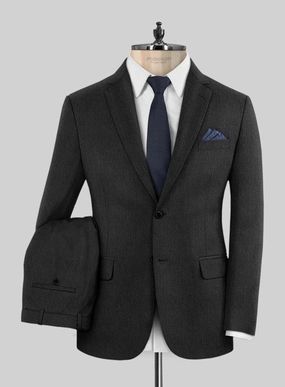 Marco Stretch Dark Charcoal Wool Suit