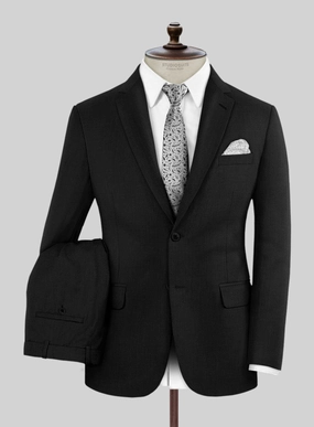 Marco Stretch Deep Black Wool Suit