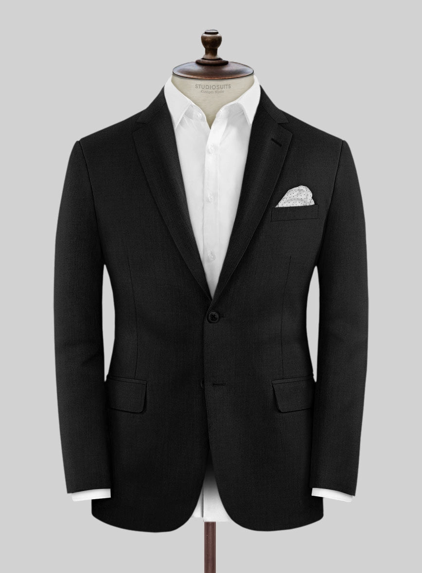 Marco Stretch Deep Black Wool Suit