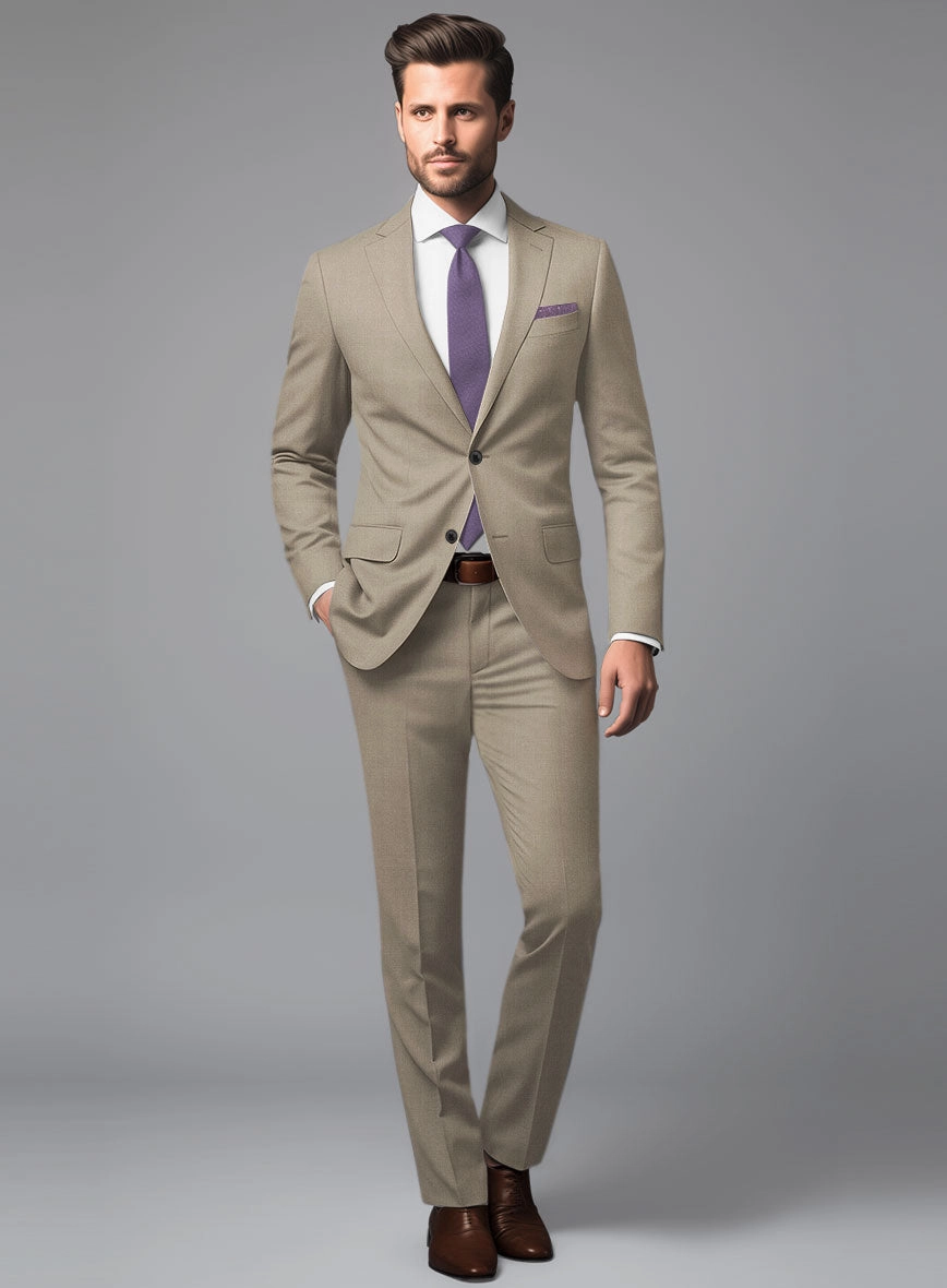 Marco Stretch Light Brown Wool Suit