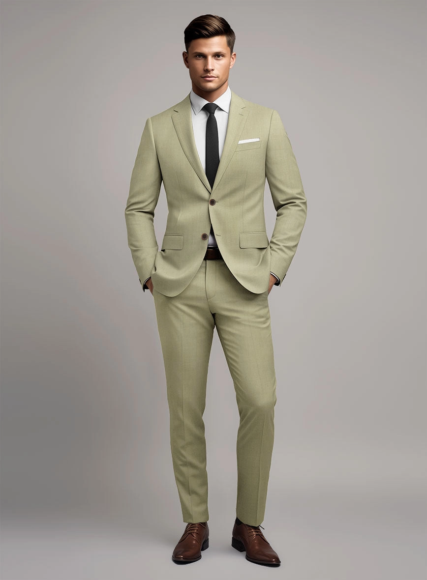 Marco Stretch Light Khaki Wool Suit