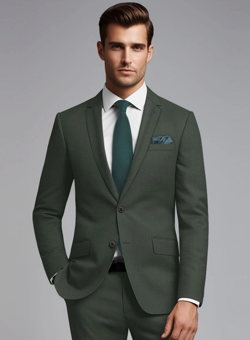 Marco Stretch Military Green Wool Suit
