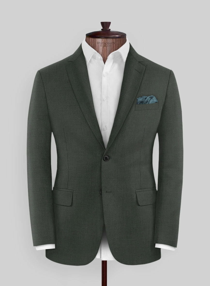 Marco Stretch Military Green Wool Suit