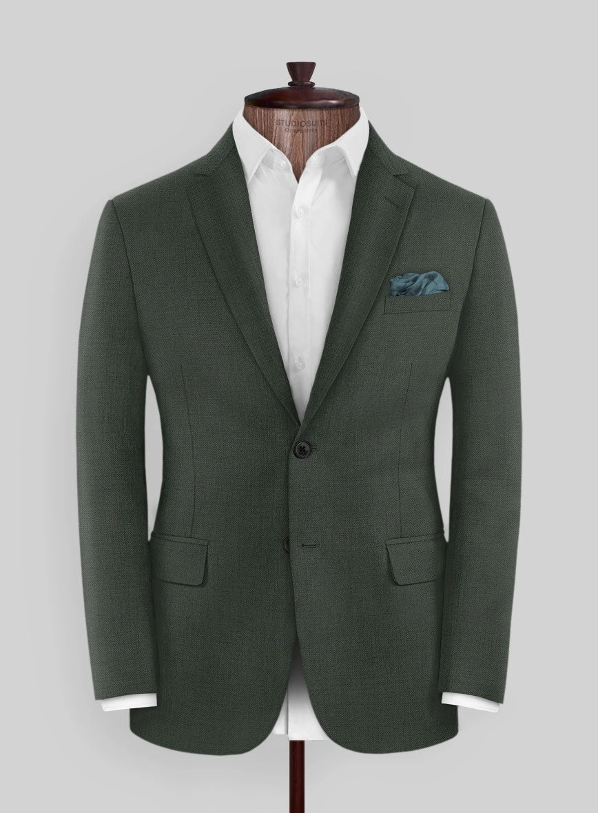 Marco Stretch Military Green Wool Suit
