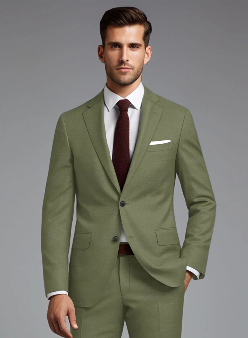 Marco Stretch Moss Green Wool Suit