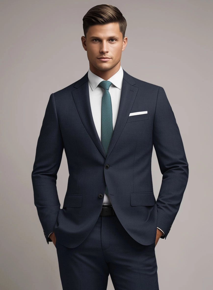 Marco Stretch Navy Blue Wool Suit