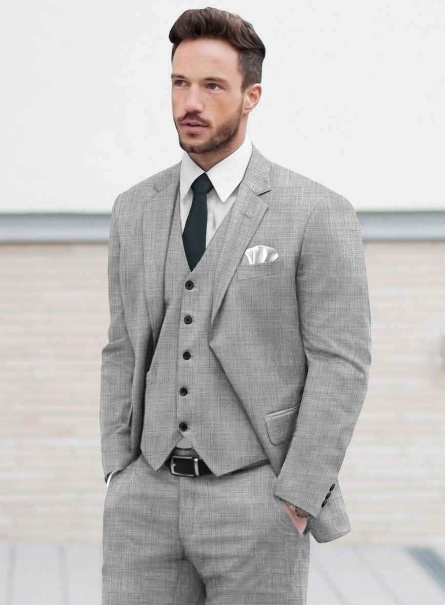 Marco Stretch Worsted Light Gray Wool Suit