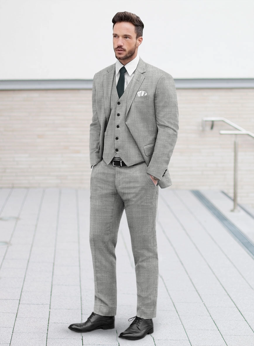 Marco Stretch Worsted Light Gray Wool Suit