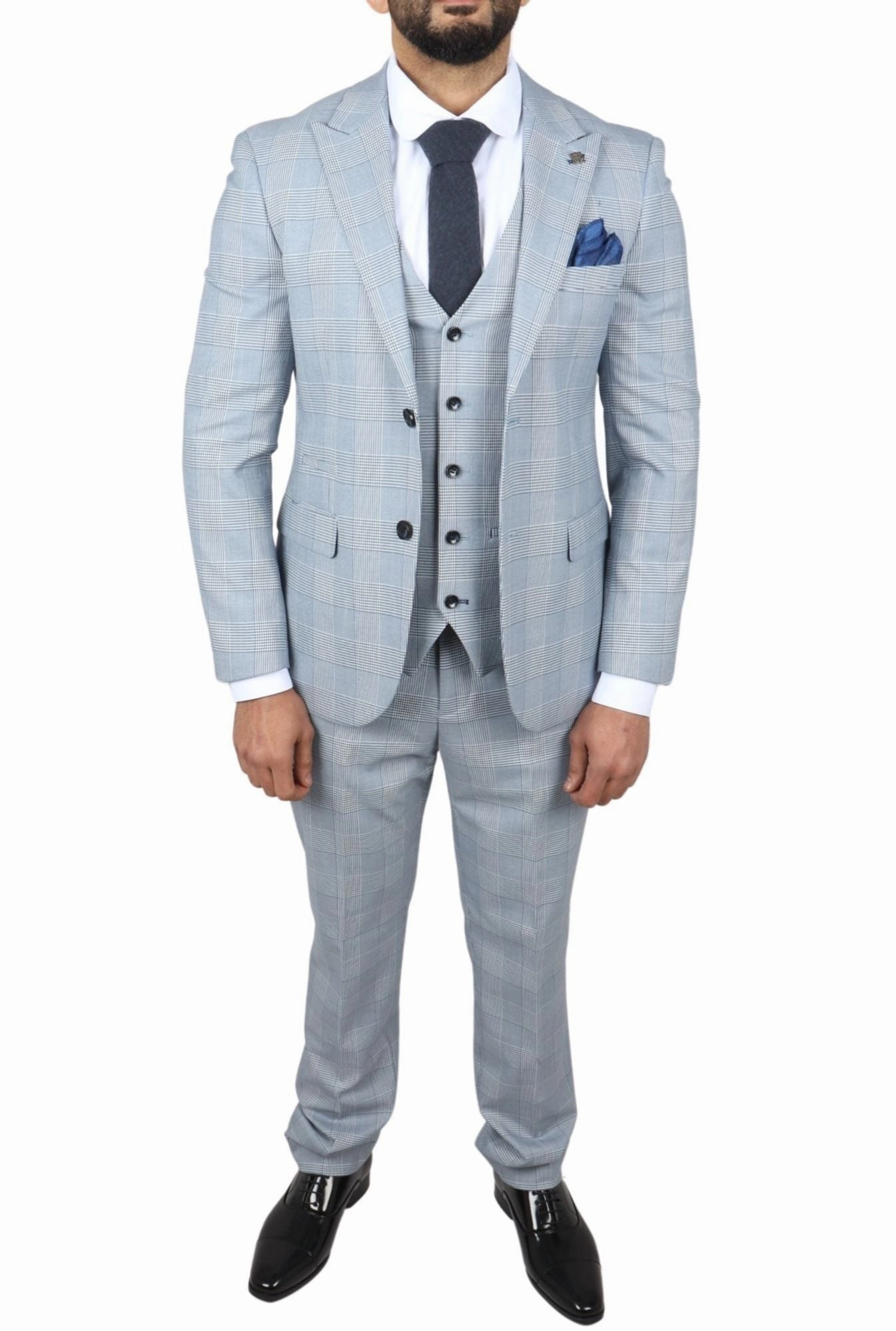 Mark 3 Piece Tweed Check Suit