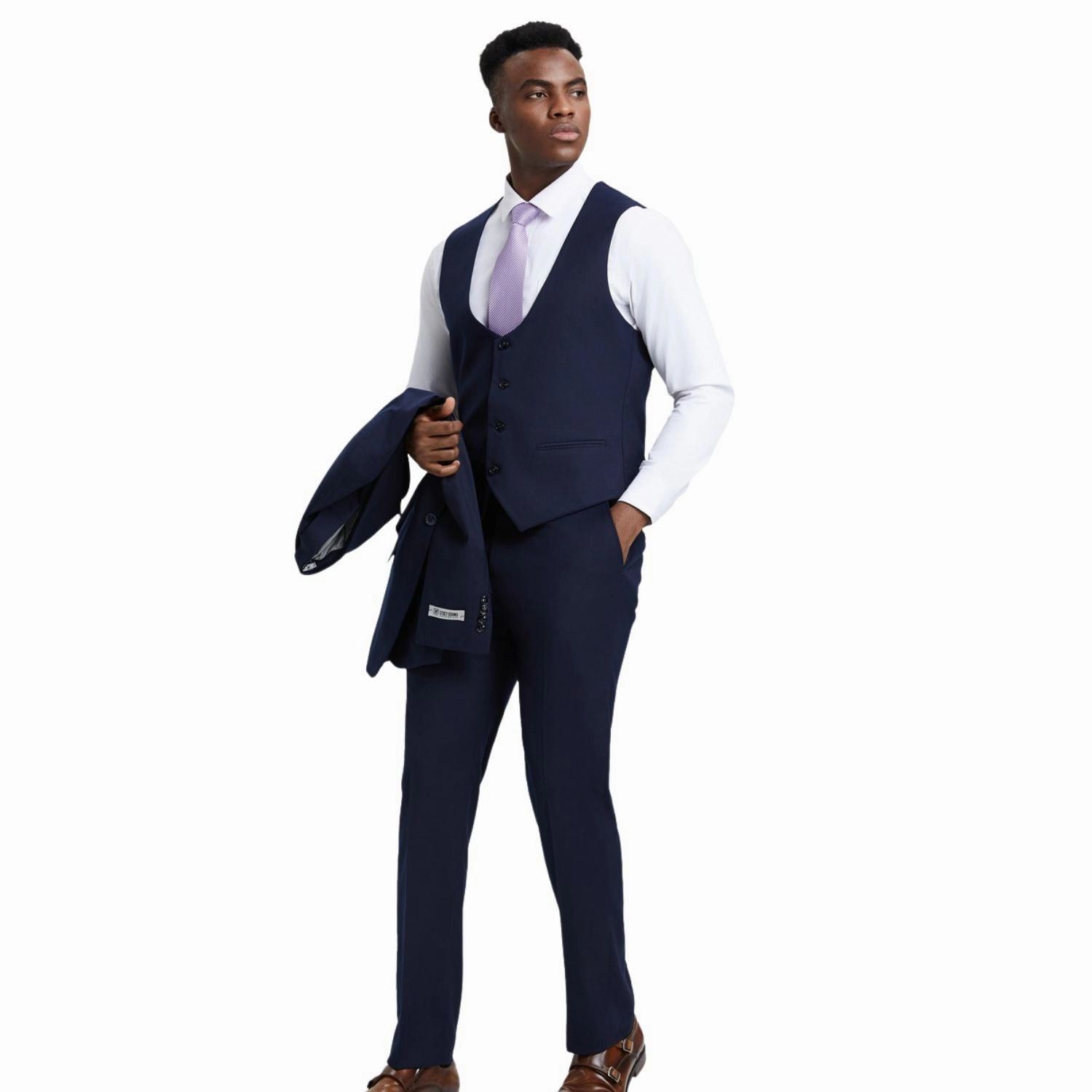 Maroonyx Collection: Stacy Adams Navy Blue 3-Piece Suit