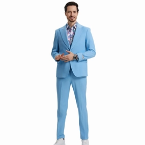 Maroonyx Collection: Stacy Adams Sky Blue 3-Piece Suit
