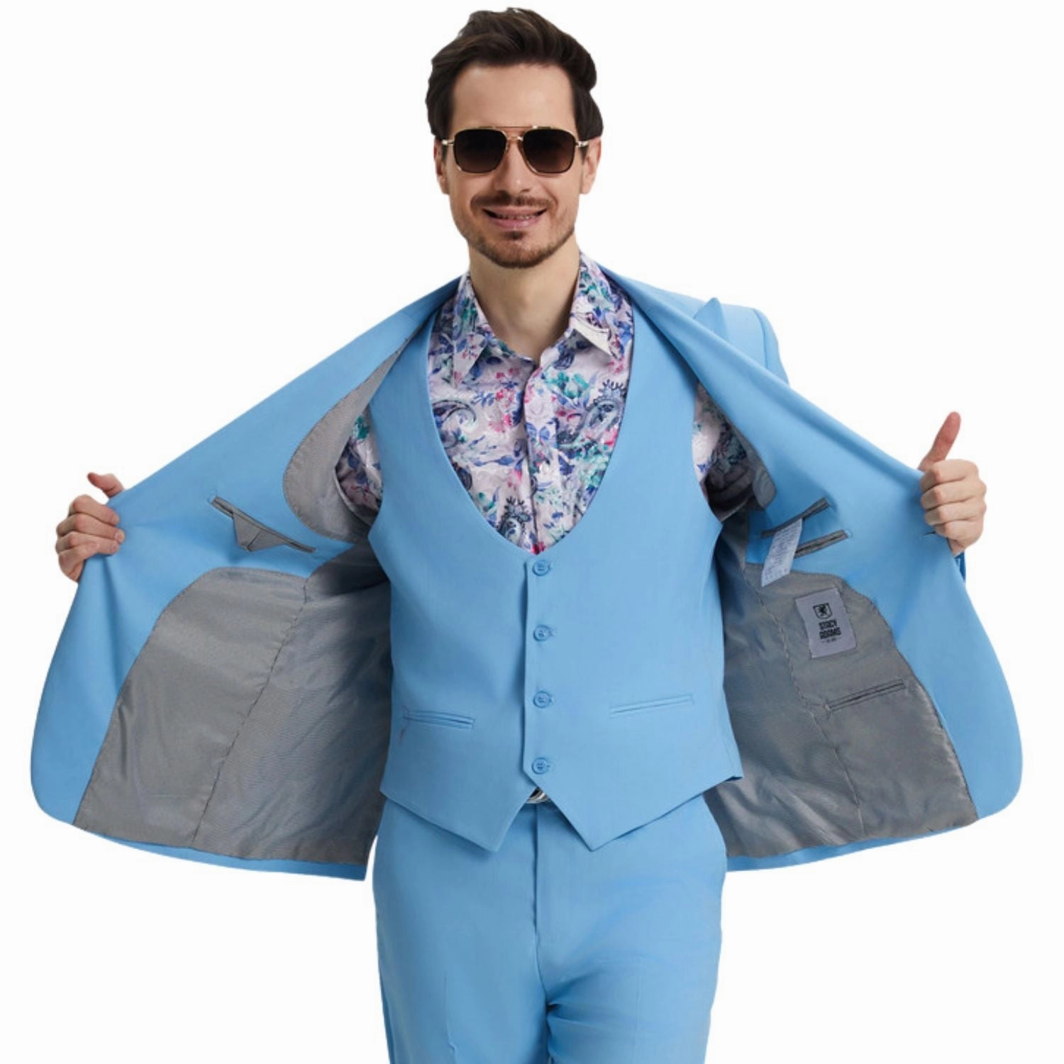 Maroonyx Collection: Stacy Adams Sky Blue 3-Piece Suit