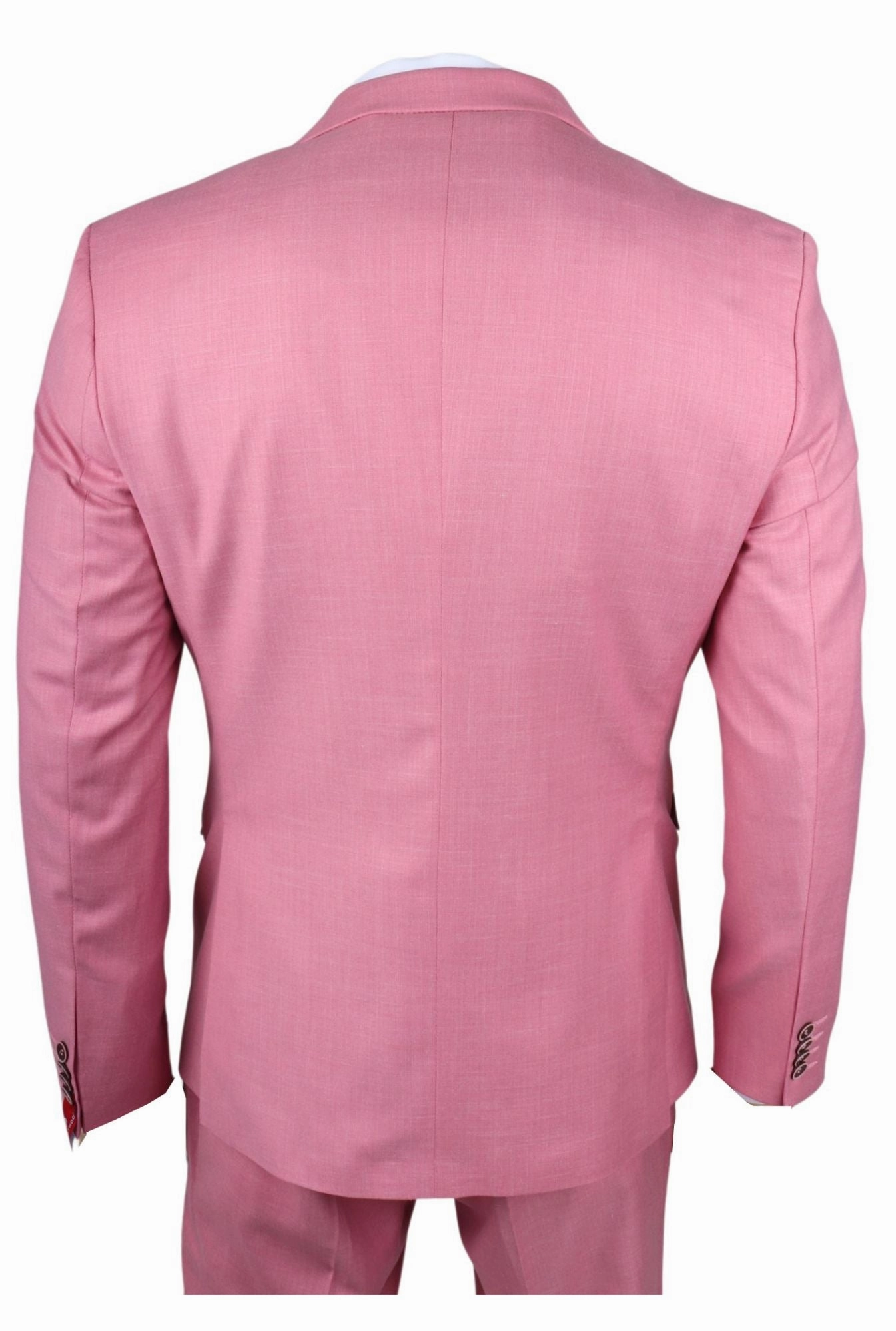 Men's 3 Piece Pink Tailored Fit Party Suit Race Day