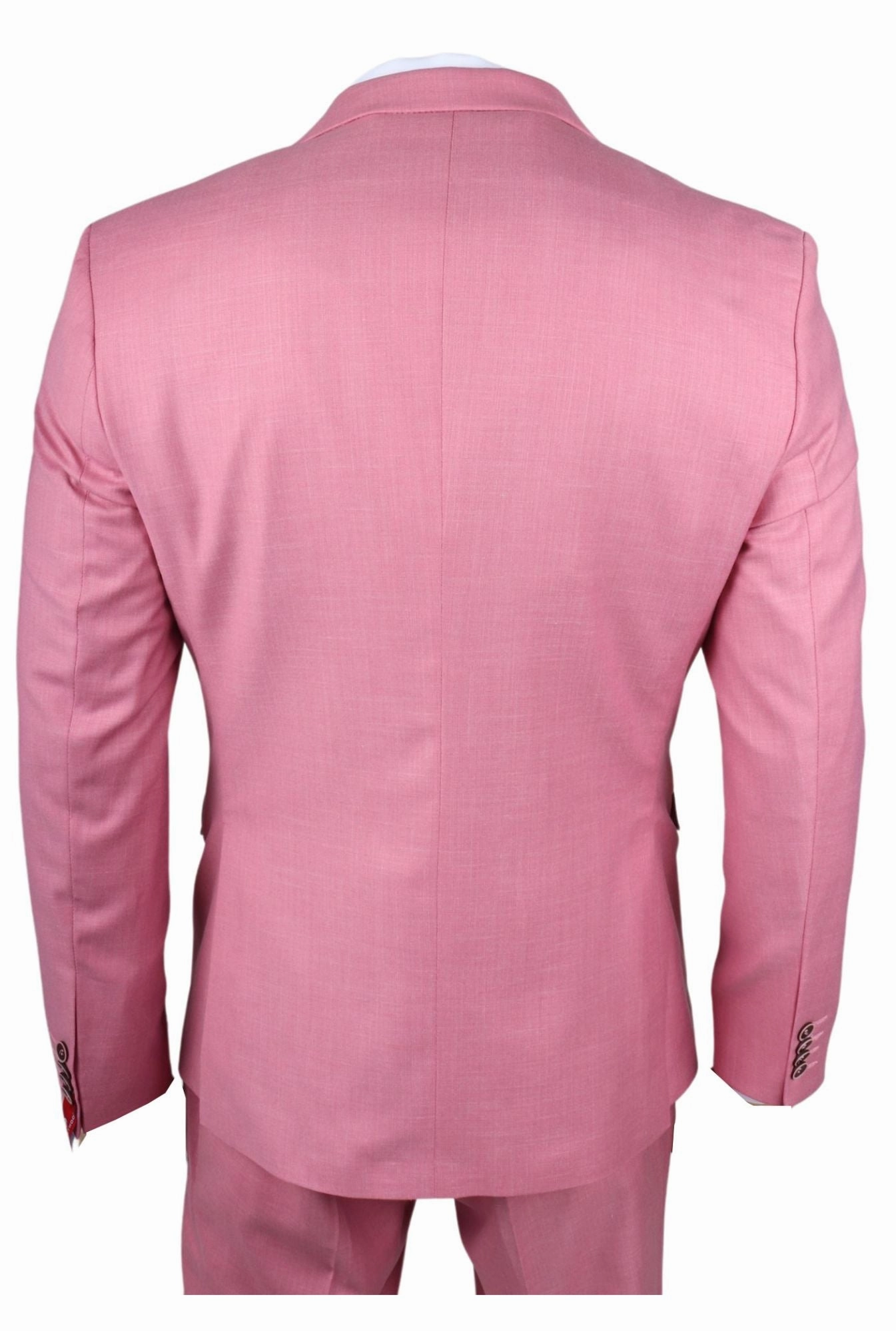 Men's 3 Piece Pink Tailored Fit Party Suit Race Day