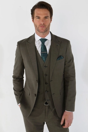 Men's 3 Piece Sage Summer Wedding Tailored Fit Suit