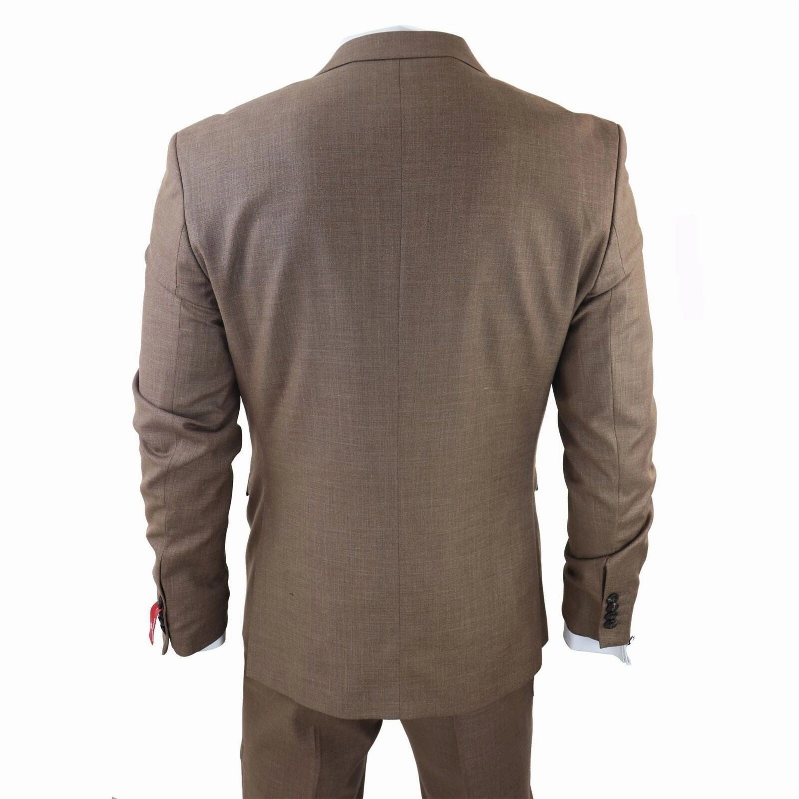 Men's Classic 3-Piece Plain Brown Suit