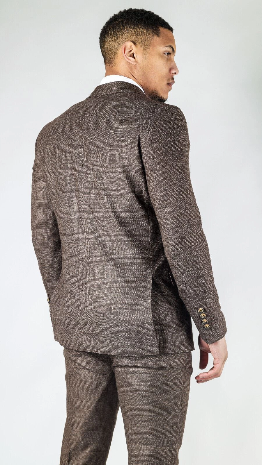 Men's Classic Brown Double Breasted 2-Piece Suit