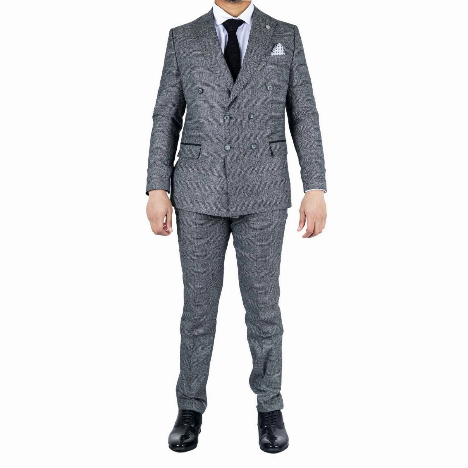 Men's Classic Grey Double Breasted 2-Piece Suit